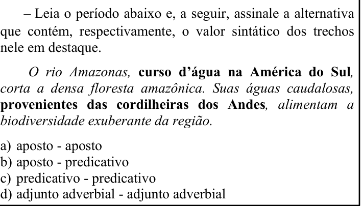 Questão 20 no caderno CFS 1 da EEAR 2025