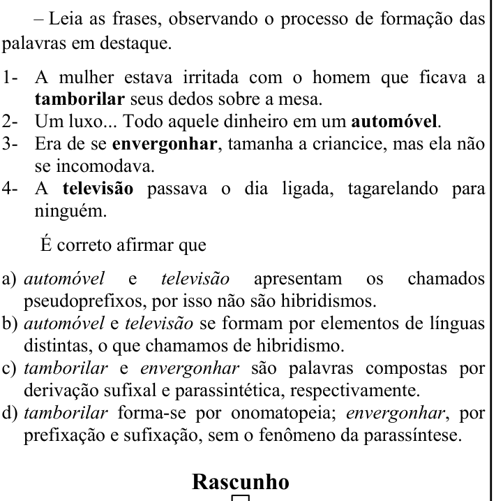 Questão 24 no caderno CFS 1 da EEAR 2025