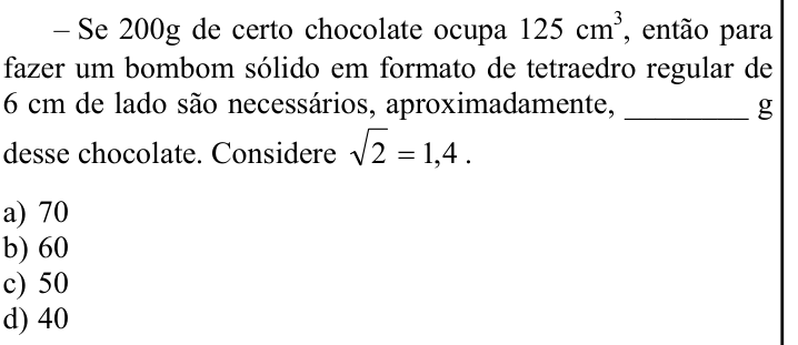 Questão 39 no caderno CFS 1 da EEAR 2025