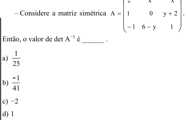 Questão 44 no caderno CFS 1 da EEAR 2025