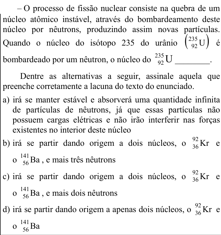 Questão 51 no caderno CFS 1 da EEAR 2025