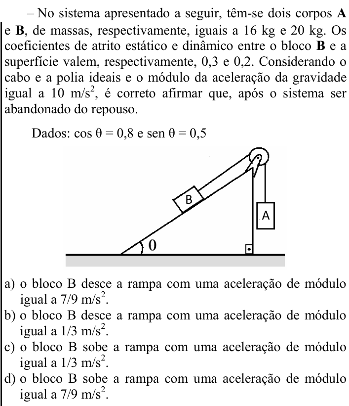 Questão 57 no caderno CFS 1 da EEAR 2025