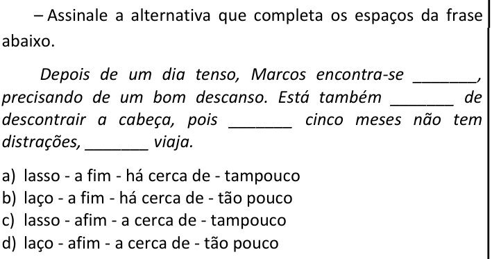 Questão 20 no caderno CFS 2 da EEAR 2025