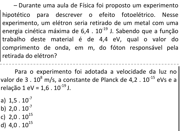 Questão 51 no caderno CFS 2 da EEAR 2025