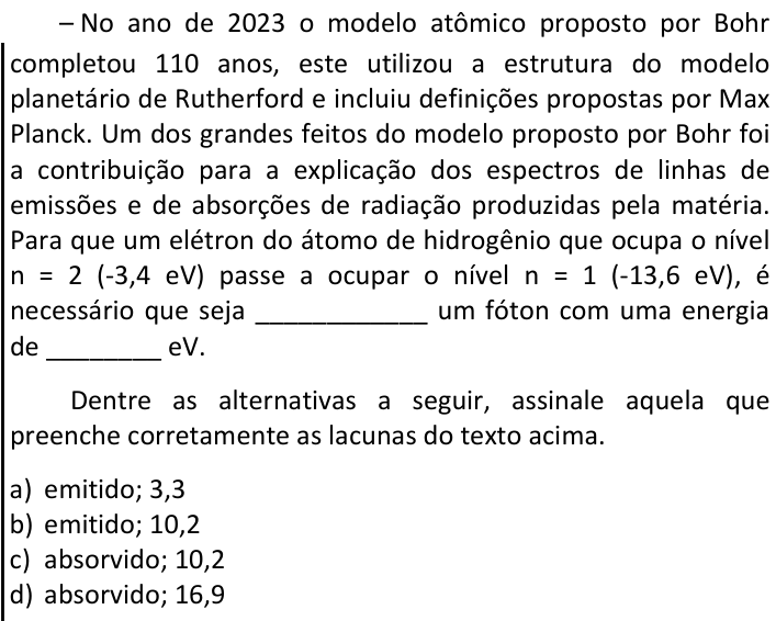 Questão 68 no caderno CFS 2 da EEAR 2025