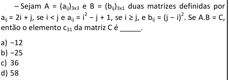 Questão 27 no caderno CFS 1 da EEAR 2026