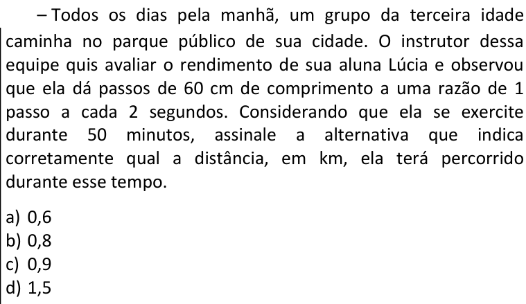 Questão 72 no caderno CFS 1 da EEAR 2026