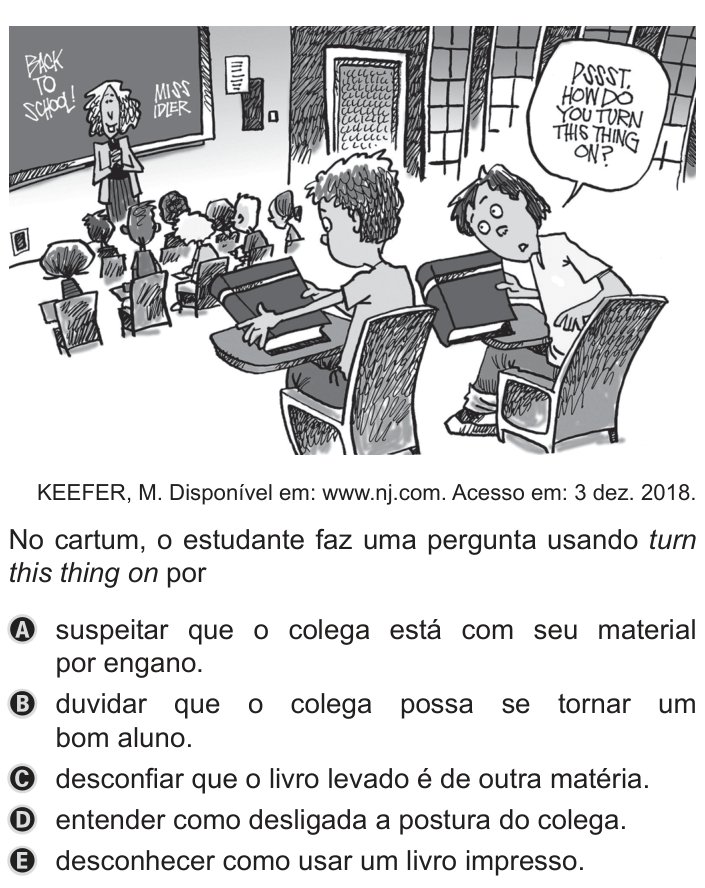 Questão 3 no caderno Amarelo do ENEM 2019