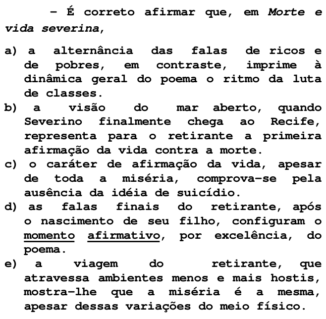 Questão 19 no caderno V da FUVEST 1998