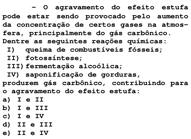 Questão 29 no caderno V da FUVEST 1998
