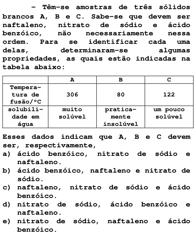 Questão 39 no caderno V da FUVEST 1998