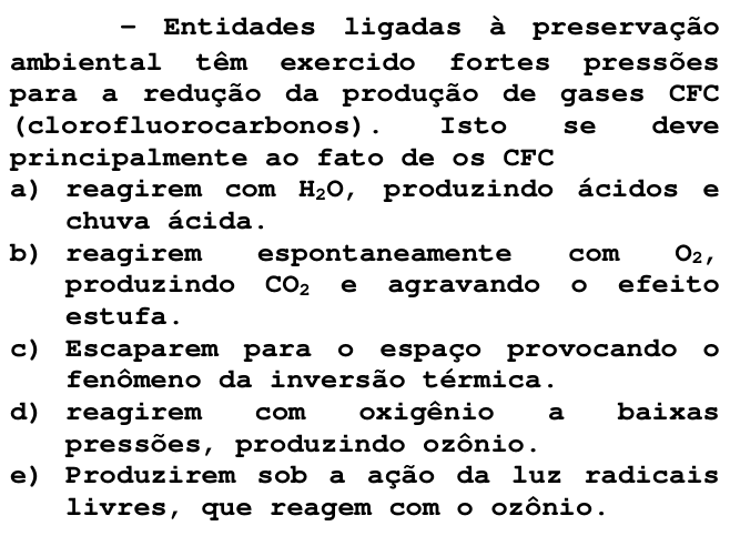 Questão 40 no caderno V da FUVEST 1998