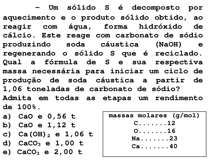 Questão 41 no caderno V da FUVEST 1998