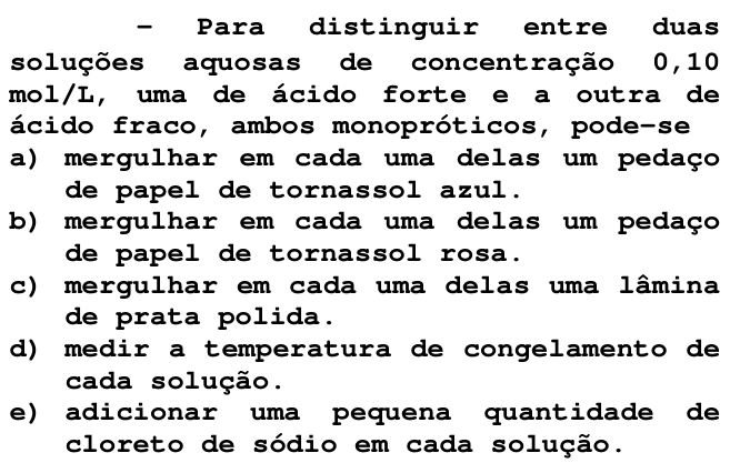 Questão 43 no caderno V da FUVEST 1998