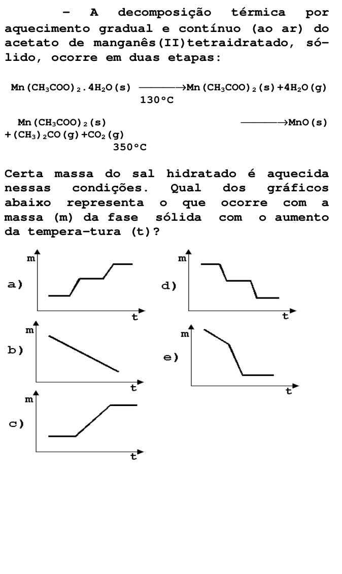Questão 46 no caderno V da FUVEST 1998