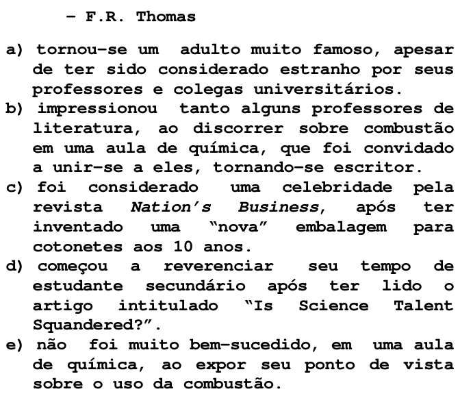 Questão 68 no caderno V da FUVEST 1998