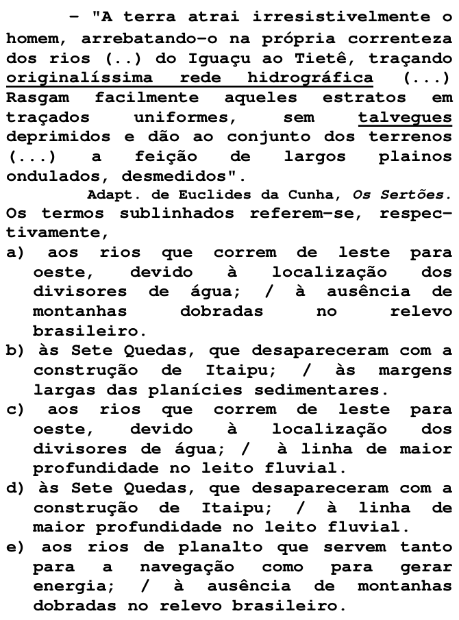 Questão 16 no caderno T da FUVEST 1998