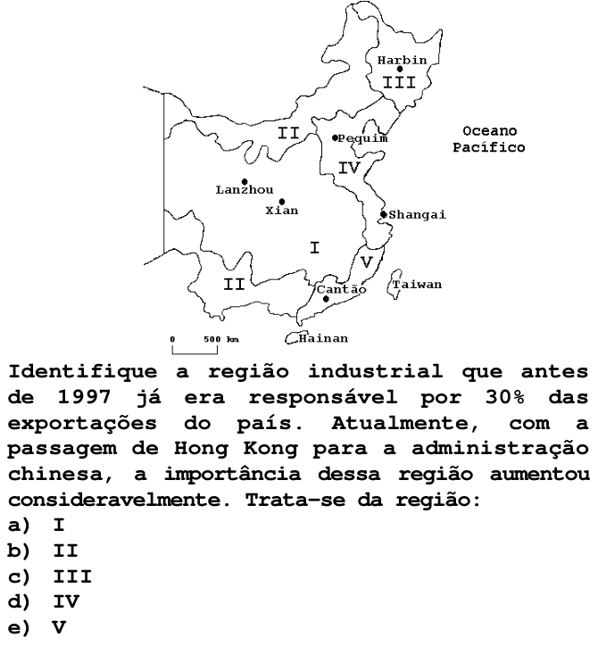 Questão 18 no caderno T da FUVEST 1998