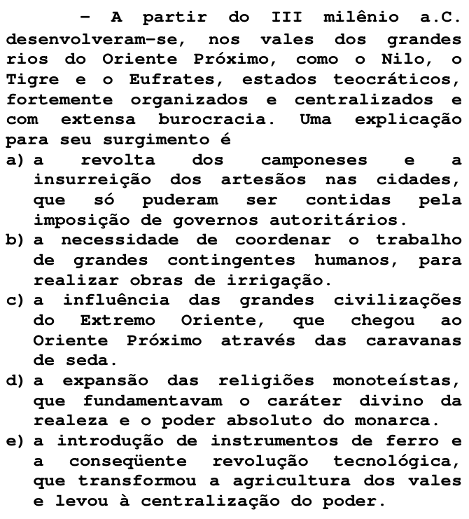 Questão 21 no caderno T da FUVEST 1998