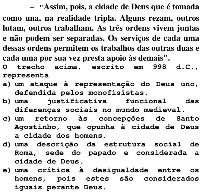 Questão 23 no caderno T da FUVEST 1998