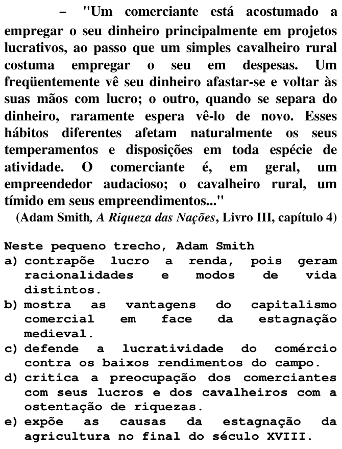 Questão 25 no caderno T da FUVEST 1998