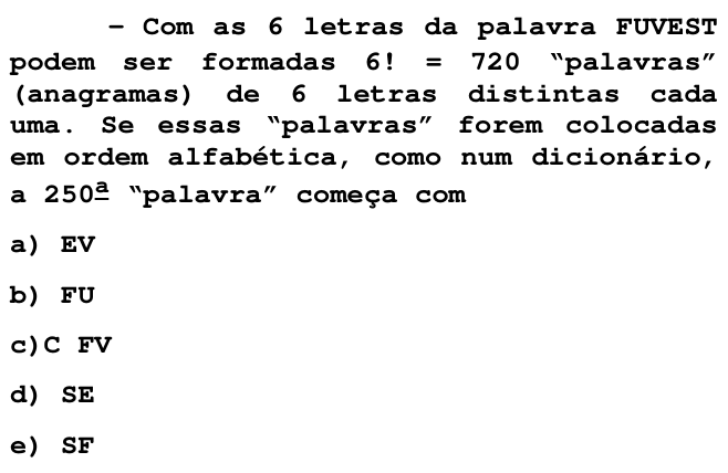 Questão 49 no caderno T da FUVEST 1998