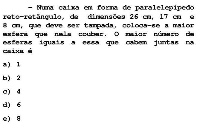 Questão 50 no caderno T da FUVEST 1998