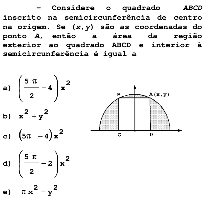 Questão 57 no caderno T da FUVEST 1998