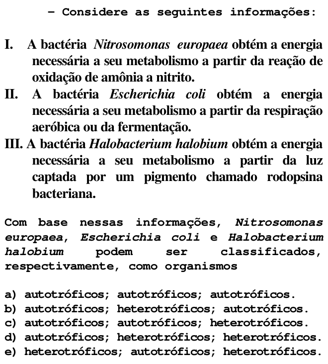 Questão 61 no caderno T da FUVEST 1998