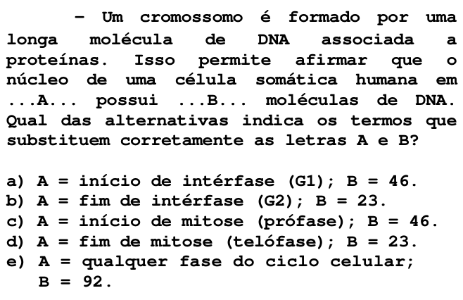 Questão 63 no caderno T da FUVEST 1998