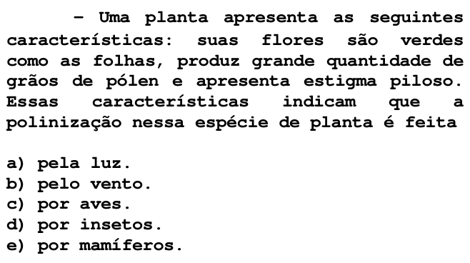 Questão 67 no caderno T da FUVEST 1998
