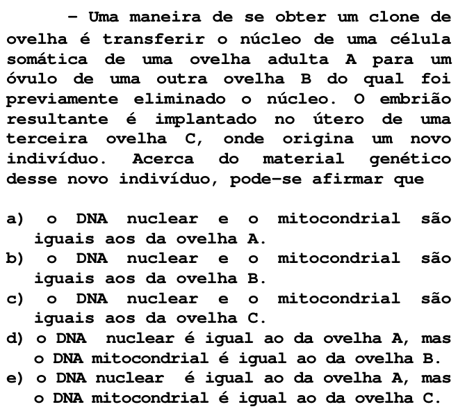 Questão 70 no caderno T da FUVEST 1998