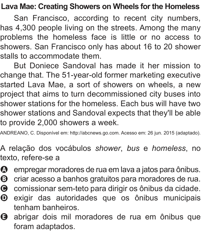 Questão 1 no caderno Azul do ENEM 2018