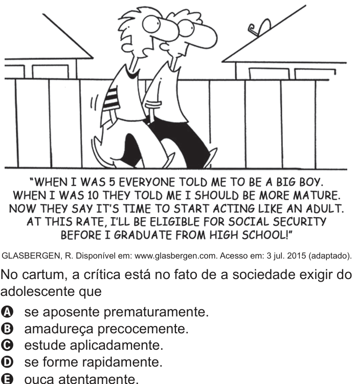 Questão 2 no caderno Azul do ENEM 2018