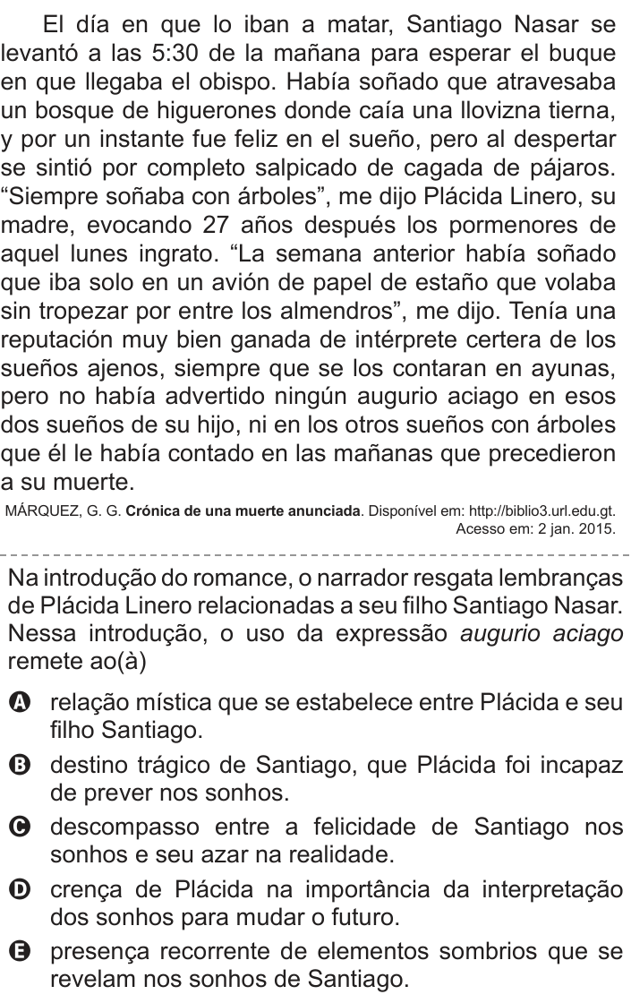 Questão 1 no caderno Azul do ENEM 2018