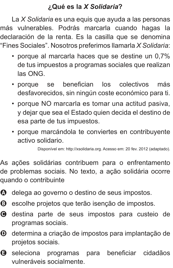 Questão 3 no caderno Azul do ENEM 2018