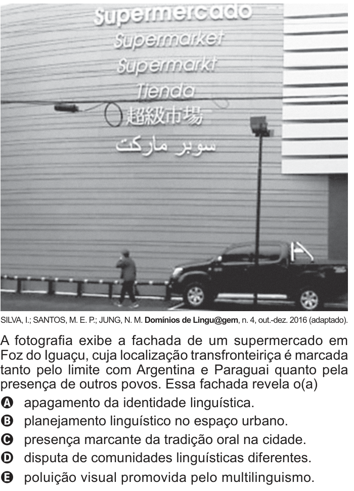 Questão 22 no caderno Azul do ENEM 2018