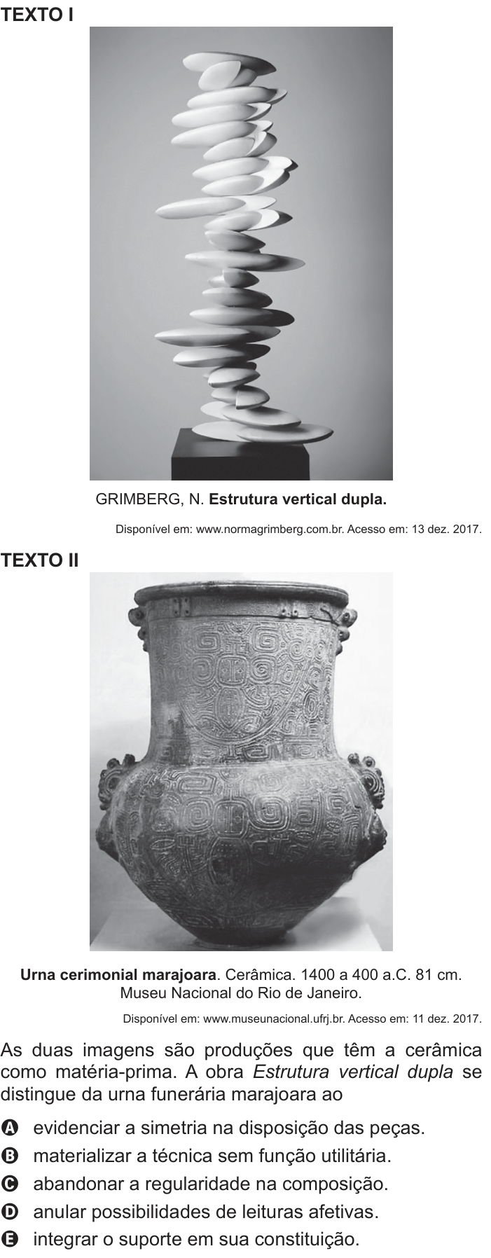 Questão 34 no caderno Azul do ENEM 2018