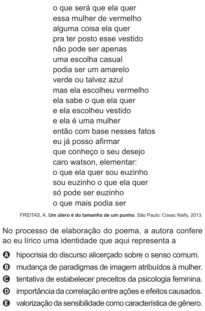 Questão 35 no caderno Azul do ENEM 2018