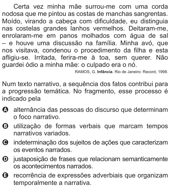Questão 38 no caderno Azul do ENEM 2018
