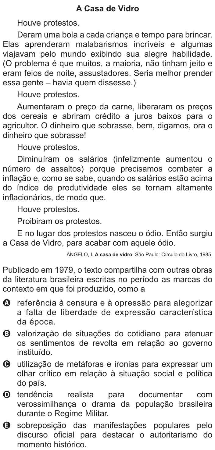 Questão 42 no caderno Azul do ENEM 2018