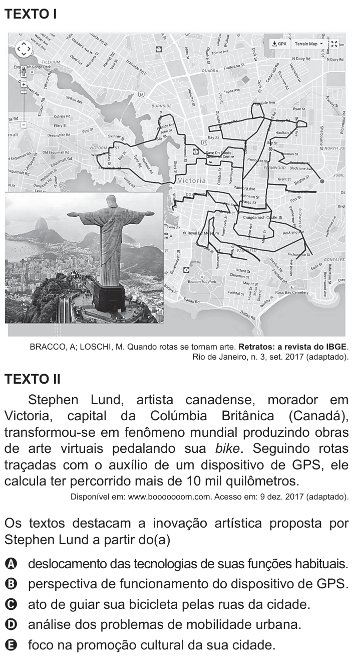 Questão 45 no caderno Azul do ENEM 2018