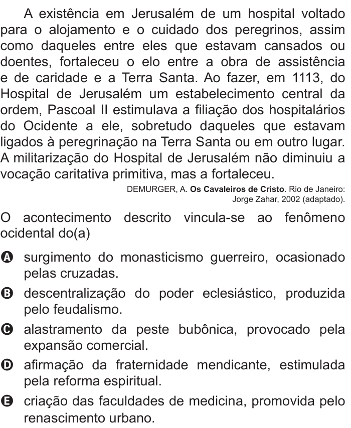 Questão 47 no caderno Azul do ENEM 2018