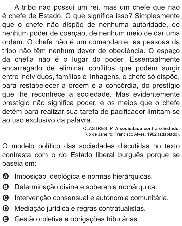 Questão 48 no caderno Azul do ENEM 2018