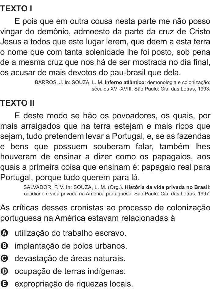 Questão 54 no caderno Azul do ENEM 2018
