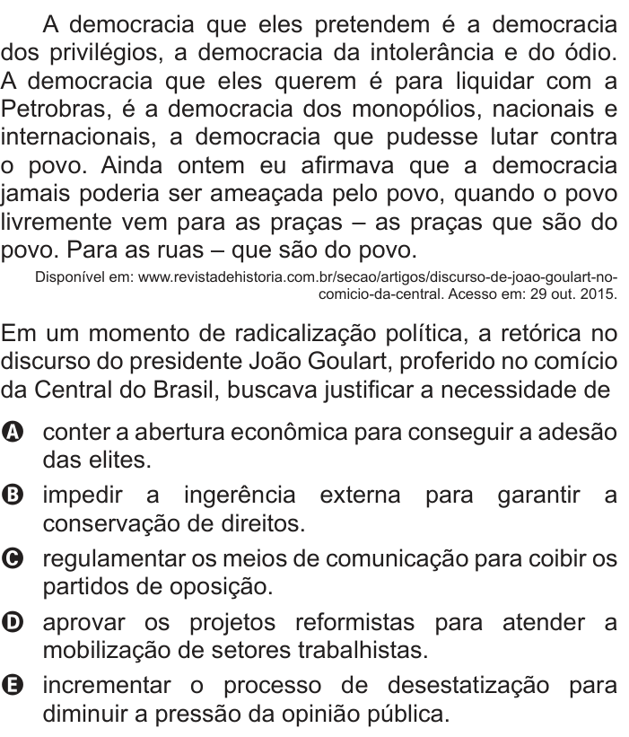 Questão 58 no caderno Azul do ENEM 2018