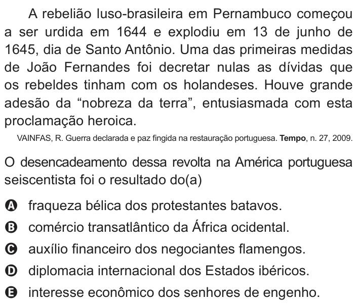 Questão 59 no caderno Azul do ENEM 2018
