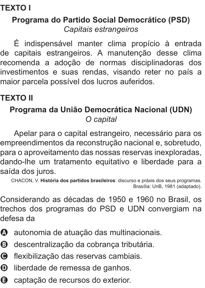 Questão 61 no caderno Azul do ENEM 2018
