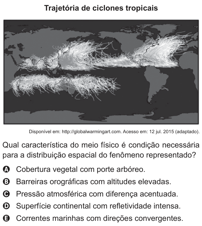 Questão 63 no caderno Azul do ENEM 2018