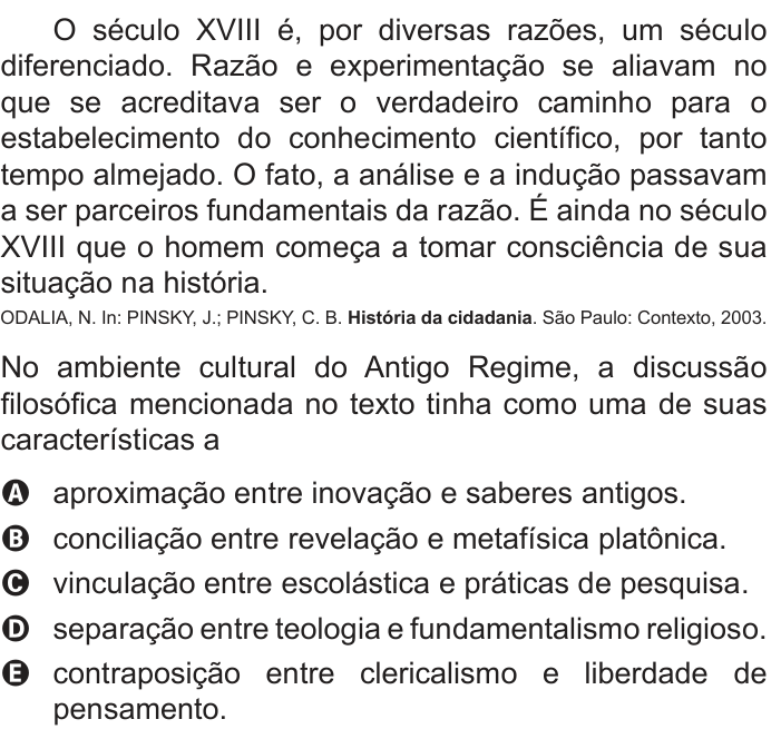 Questão 66 no caderno Azul do ENEM 2018